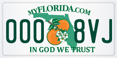 FL license plate 0008VJ