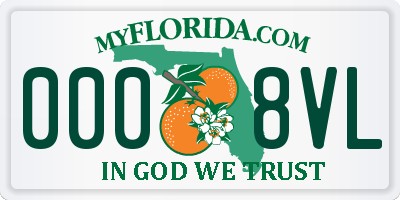 FL license plate 0008VL