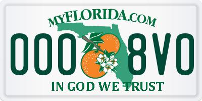 FL license plate 0008VO