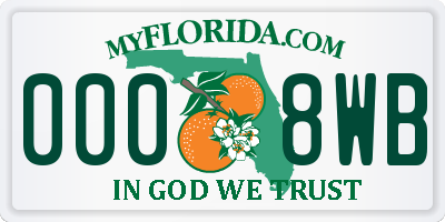 FL license plate 0008WB