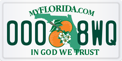 FL license plate 0008WQ