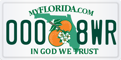 FL license plate 0008WR