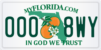 FL license plate 0008WY