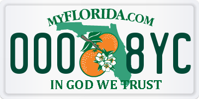 FL license plate 0008YC