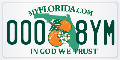 FL license plate 0008YM