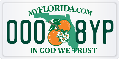 FL license plate 0008YP