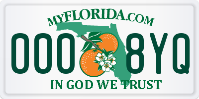 FL license plate 0008YQ