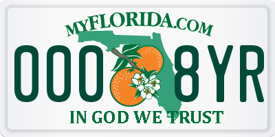 FL license plate 0008YR