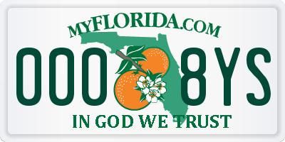 FL license plate 0008YS