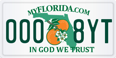 FL license plate 0008YT