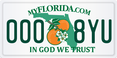 FL license plate 0008YU