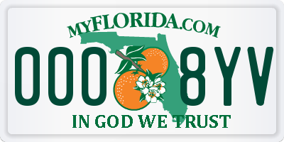 FL license plate 0008YV