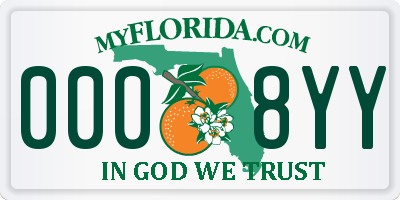 FL license plate 0008YY