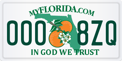 FL license plate 0008ZQ