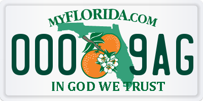 FL license plate 0009AG