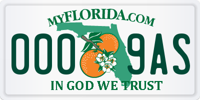 FL license plate 0009AS