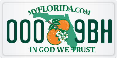 FL license plate 0009BH