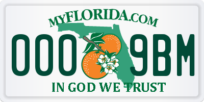 FL license plate 0009BM