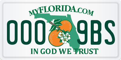 FL license plate 0009BS