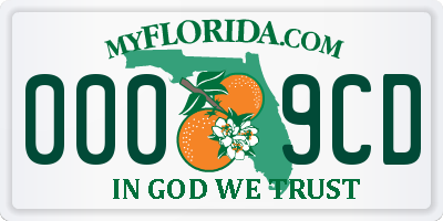 FL license plate 0009CD