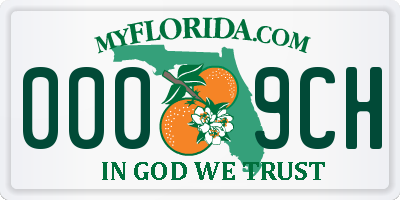 FL license plate 0009CH