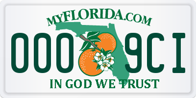 FL license plate 0009CI