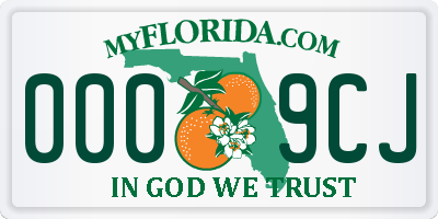 FL license plate 0009CJ