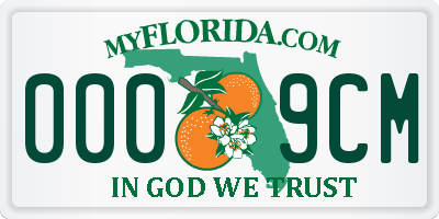 FL license plate 0009CM