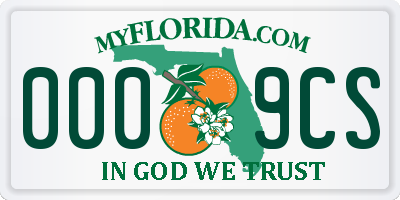 FL license plate 0009CS