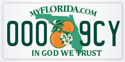 FL license plate 0009CY