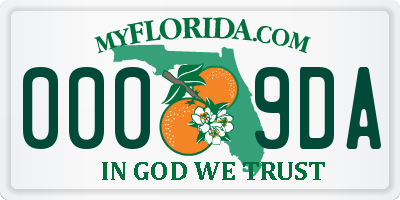 FL license plate 0009DA