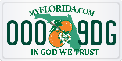 FL license plate 0009DG