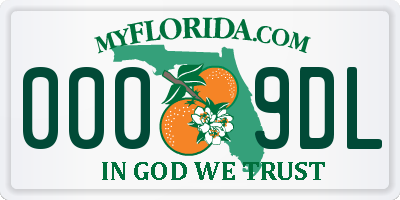 FL license plate 0009DL