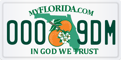 FL license plate 0009DM