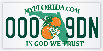 FL license plate 0009DN