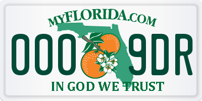 FL license plate 0009DR