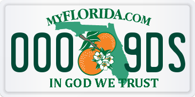 FL license plate 0009DS