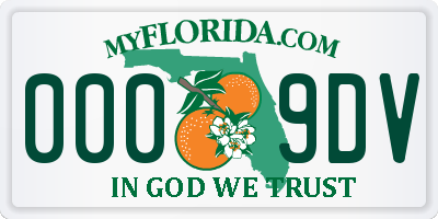 FL license plate 0009DV