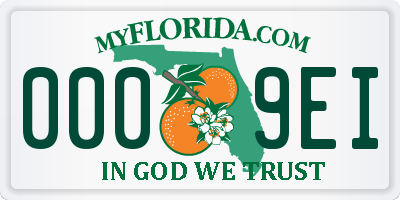 FL license plate 0009EI