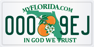 FL license plate 0009EJ