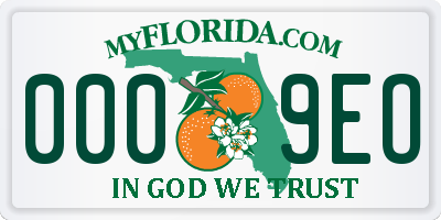 FL license plate 0009EO
