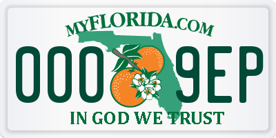 FL license plate 0009EP