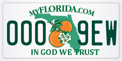 FL license plate 0009EW