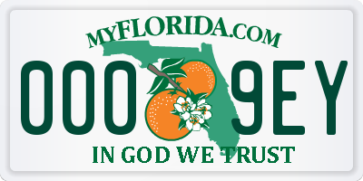 FL license plate 0009EY