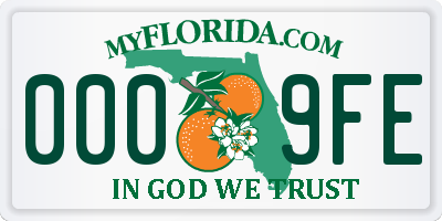 FL license plate 0009FE