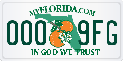 FL license plate 0009FG