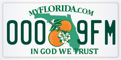 FL license plate 0009FM