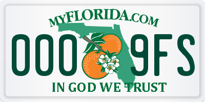 FL license plate 0009FS