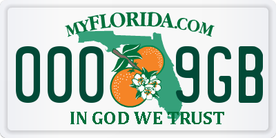 FL license plate 0009GB