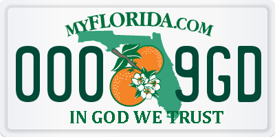 FL license plate 0009GD
